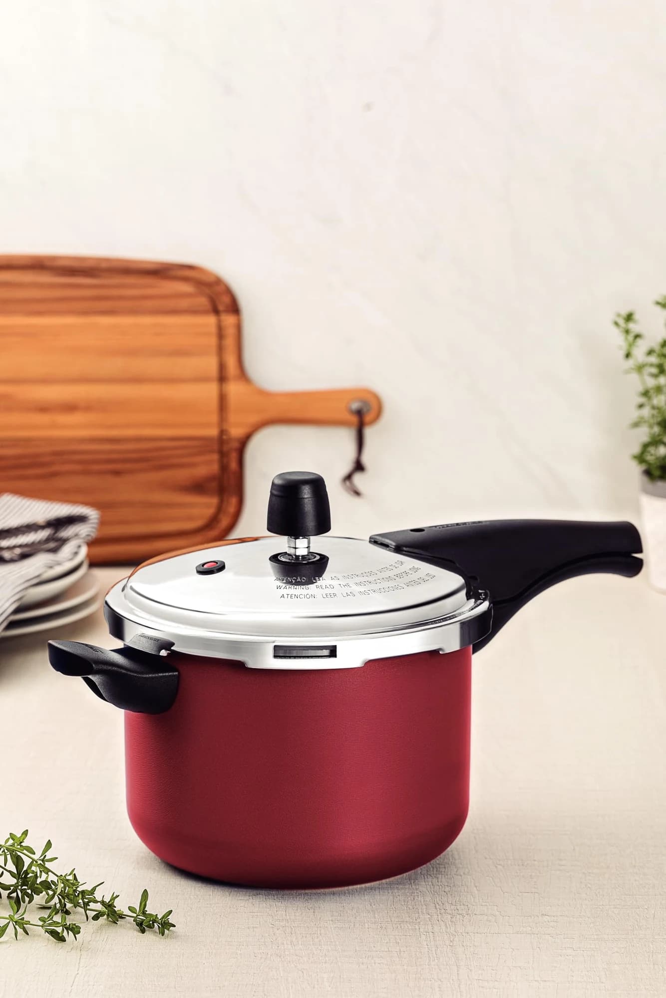 Panela de Pressão Tramontina Vancouver Vermelha 4,5L