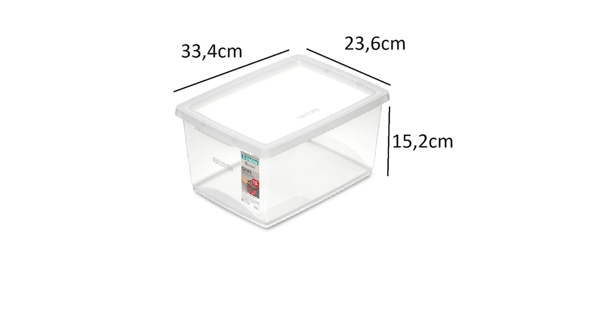 Caixa Organizadora Ordene My Closet 7,5L Cristal