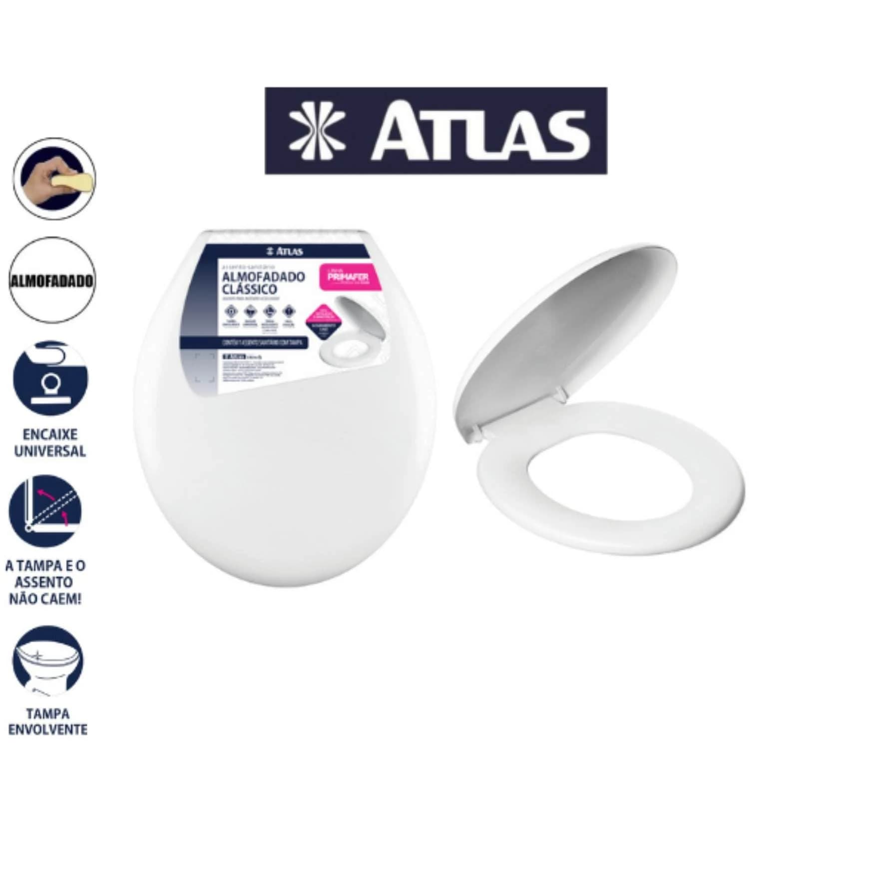 Assento Sanitário Atlas Almofadado Clássico Branco