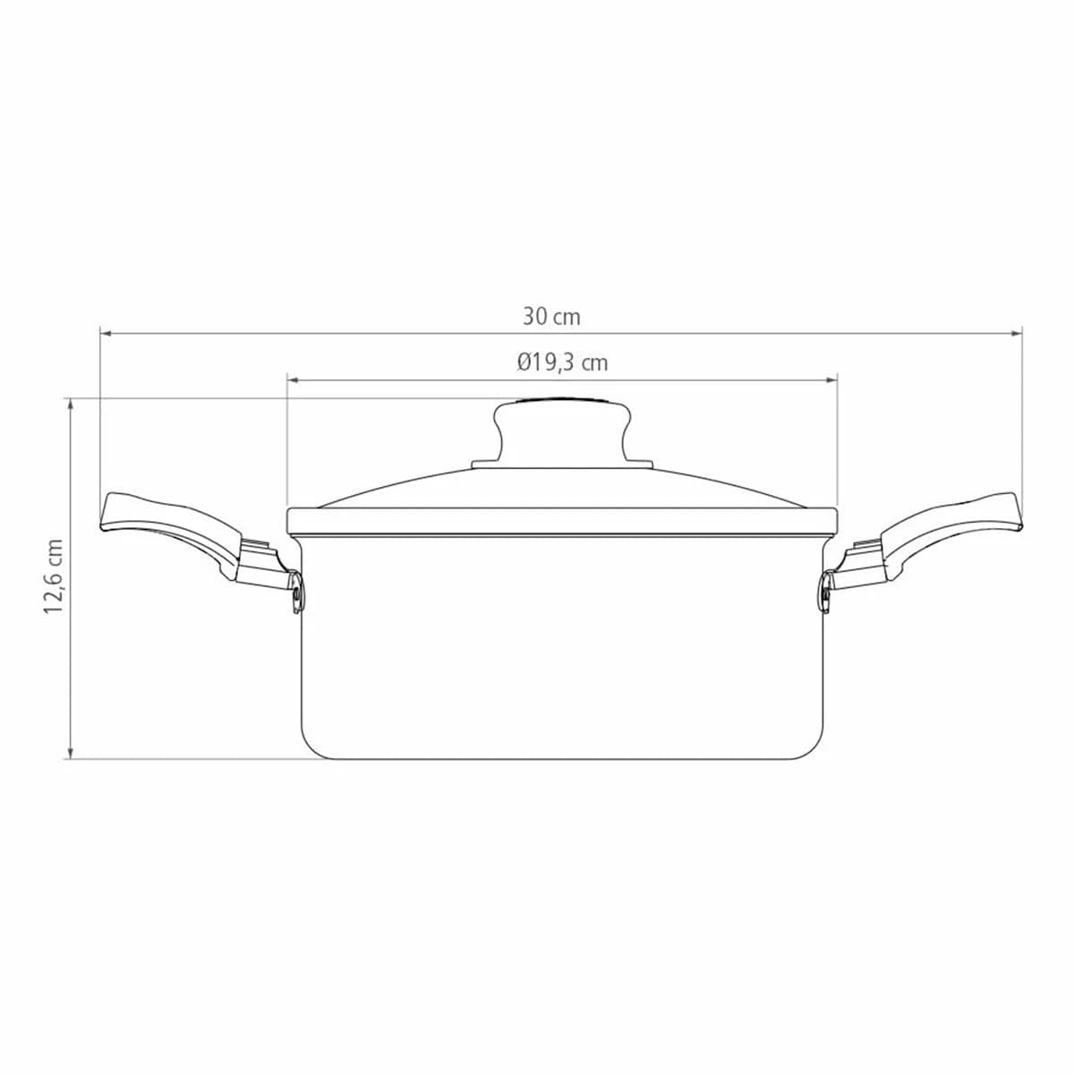 Caçarola de aluminio com revestimento interno de antiaderente Ø18cm