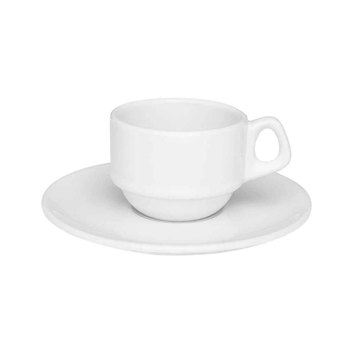 Oxford Conjunto Com Xícaras De Chá Com Pires 200ml 06 Peças Gourmet Branco
