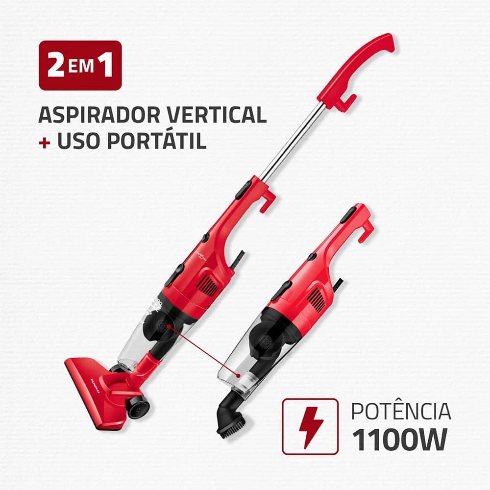 MONDIAL Aspirador de Pó Turbo Cycle, Vermelho/Preto, 1100W, 220V - AP-36