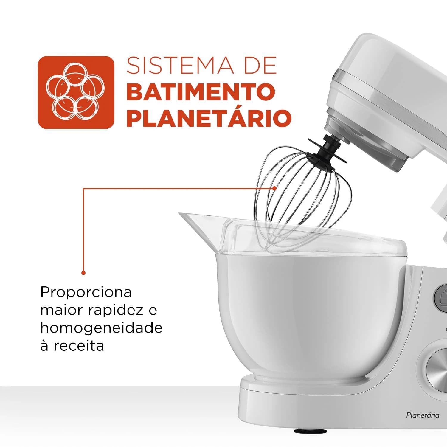Batedeira Planetária, Mondial, Branco, 700W, 110V - BP-03-W