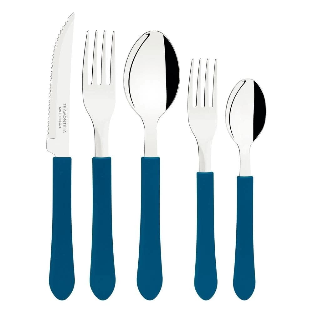 Faqueiro Inox 20 peças Leme Azul - Tramontina