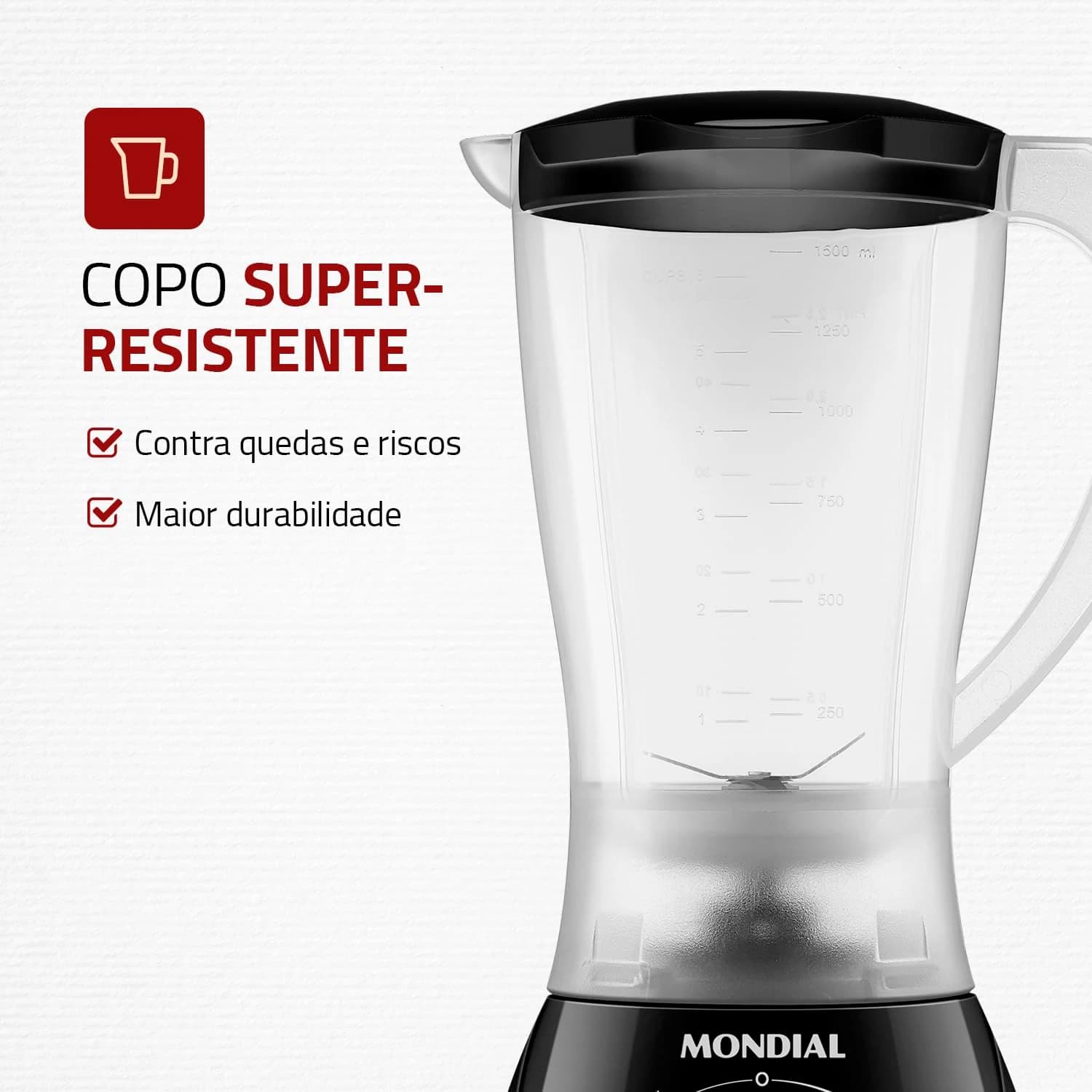MONDIAL Liquidificador Easy Power, Preto, 550W, 110V - L-550-B