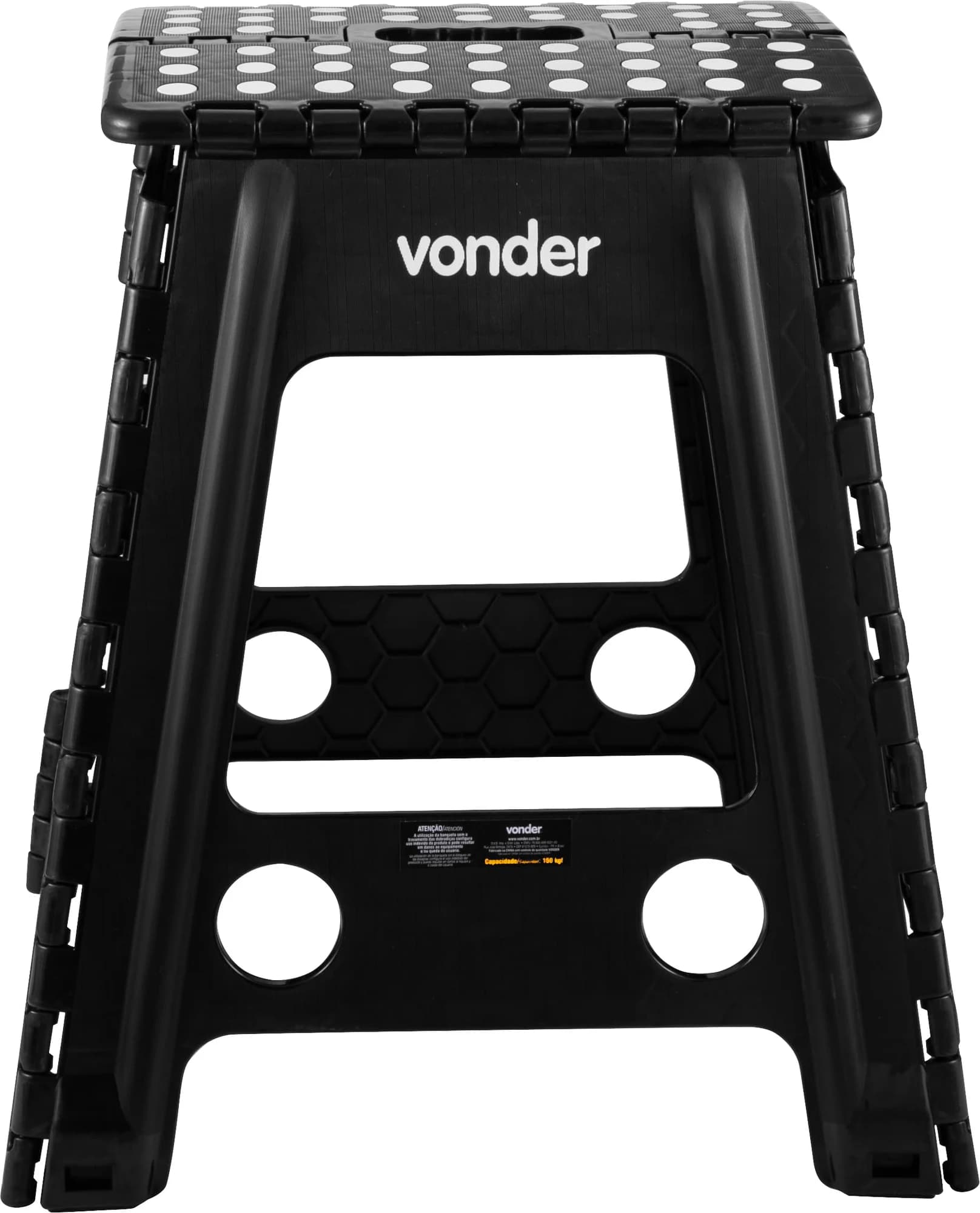 Vonder, Banqueta Plástica Dobrável, Preta, Altura 450 Mm.