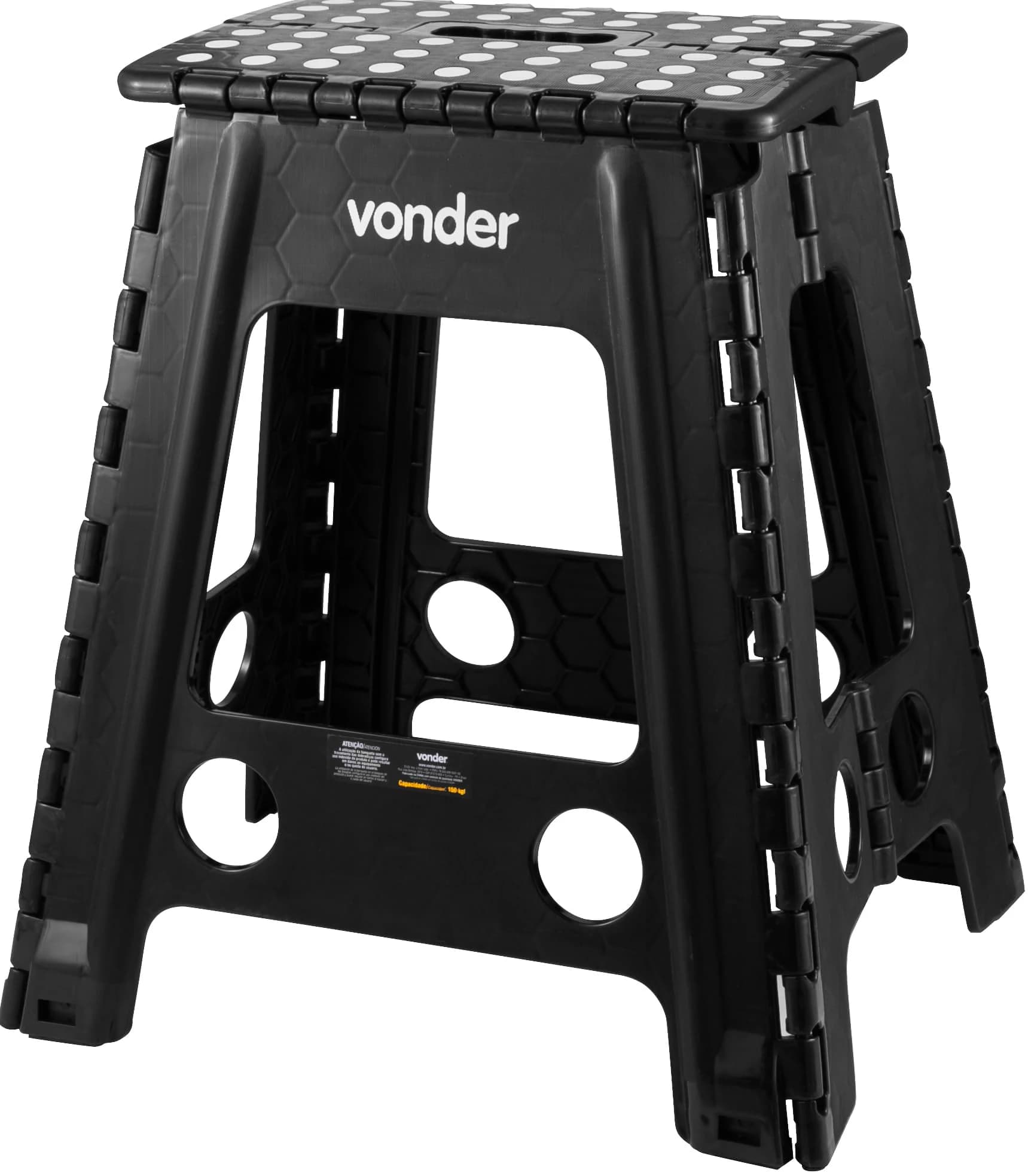 Vonder, Banqueta Plástica Dobrável, Preta, Altura 450 Mm.