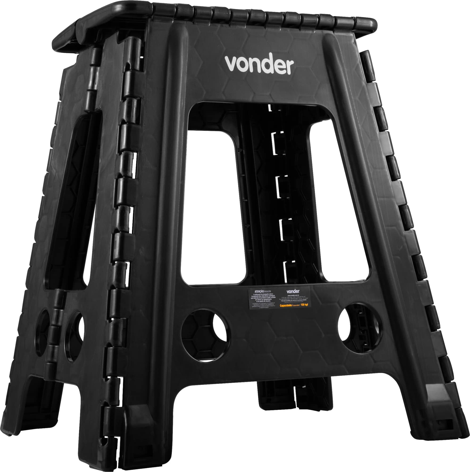 Vonder, Banqueta Plástica Dobrável, Preta, Altura 450 Mm.