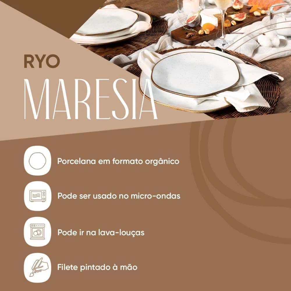 Oxford Conjunto de 6 Pratos Rasos 27,5cm Ryo Maresia