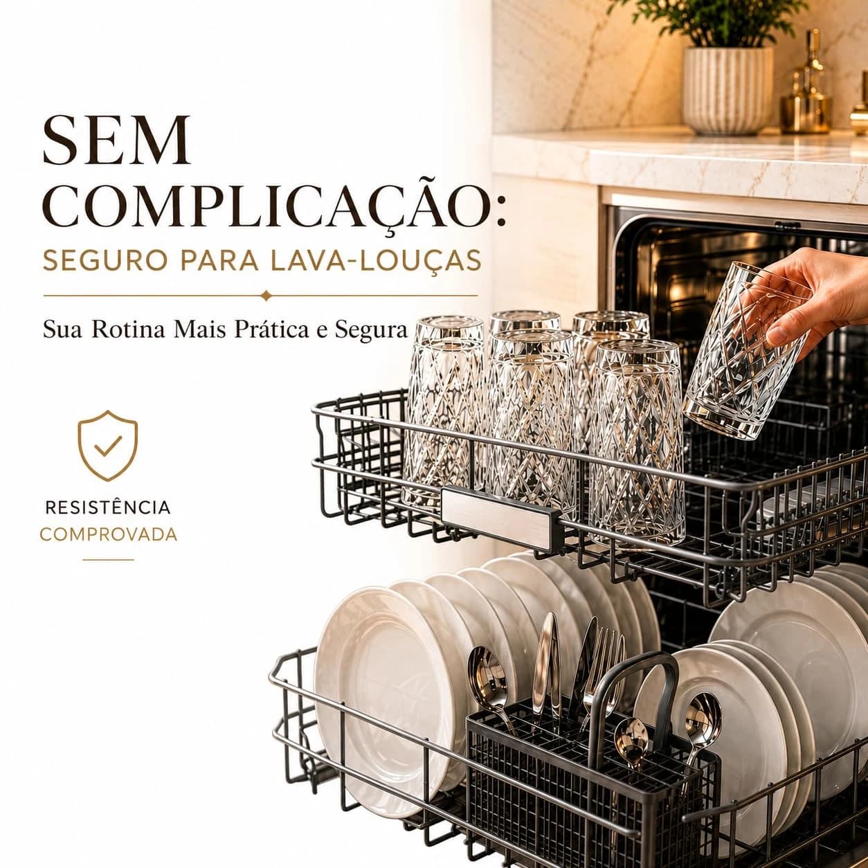 Kit 6 Copos de Vidro Diamond, 370ml, Transparente, Padrão Diamante, Ideal