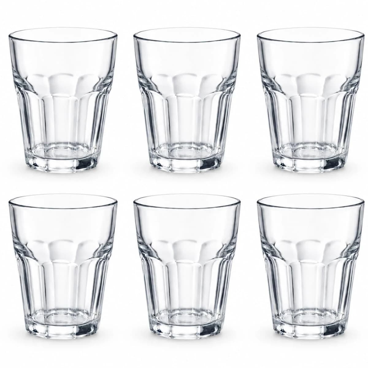 Kit 6 Copos De Vidro Transparente 360ml 12cm x 8,5cm Resistentes