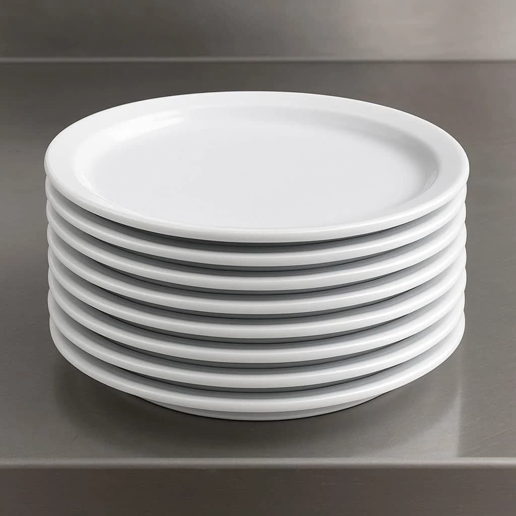 Jogo 12 Pratos Rasos Grandes 27cm Porcelana Profissional Compatível