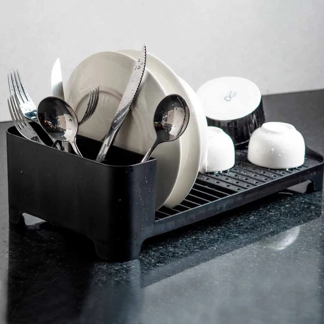 Ou Escorredor de Louças Compact Preto Linha Trium