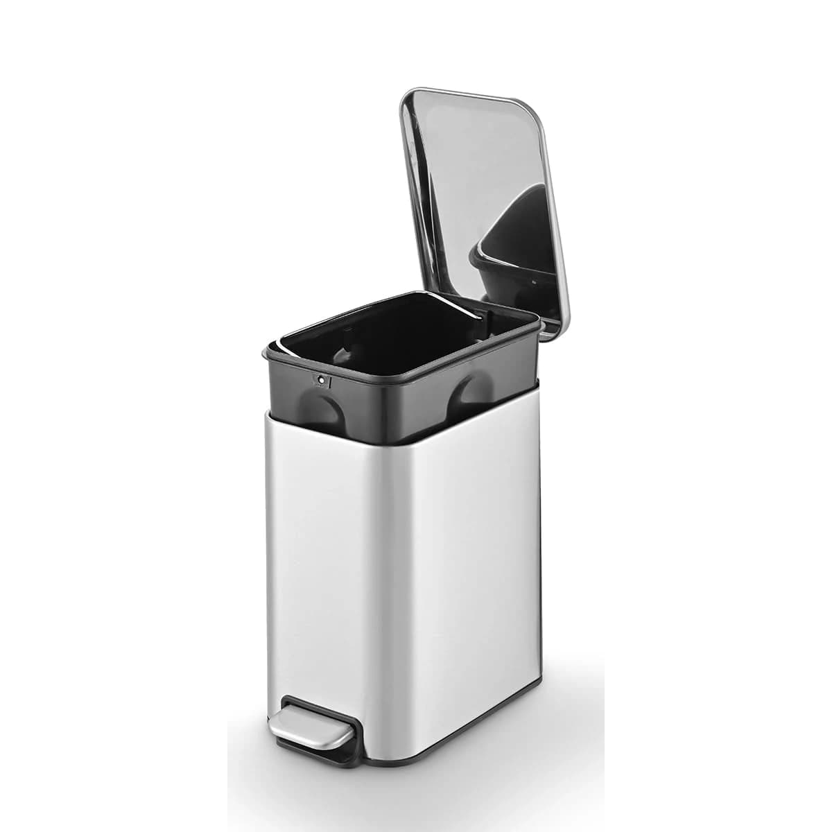 Powermaid Lixeira Retangular Linea com Pedal - Tampa Soft Close - Inox
