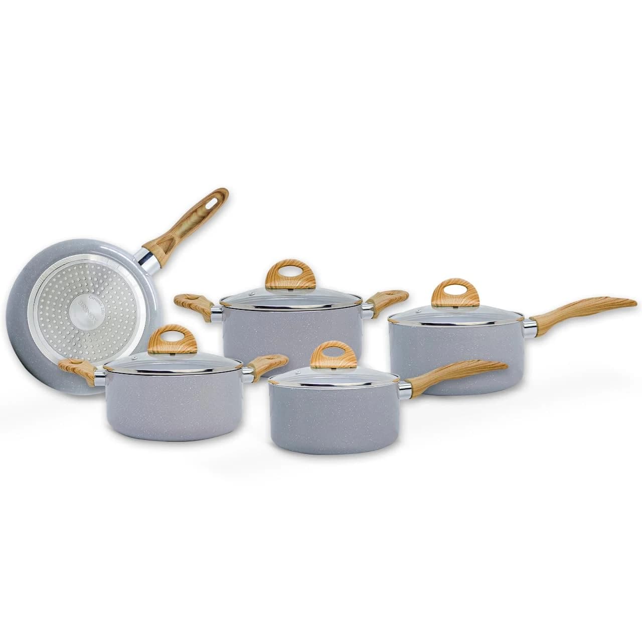 Brinox - Jogo de Panelas Ceramic Life 5 Peças Smart Plus com Fundo de