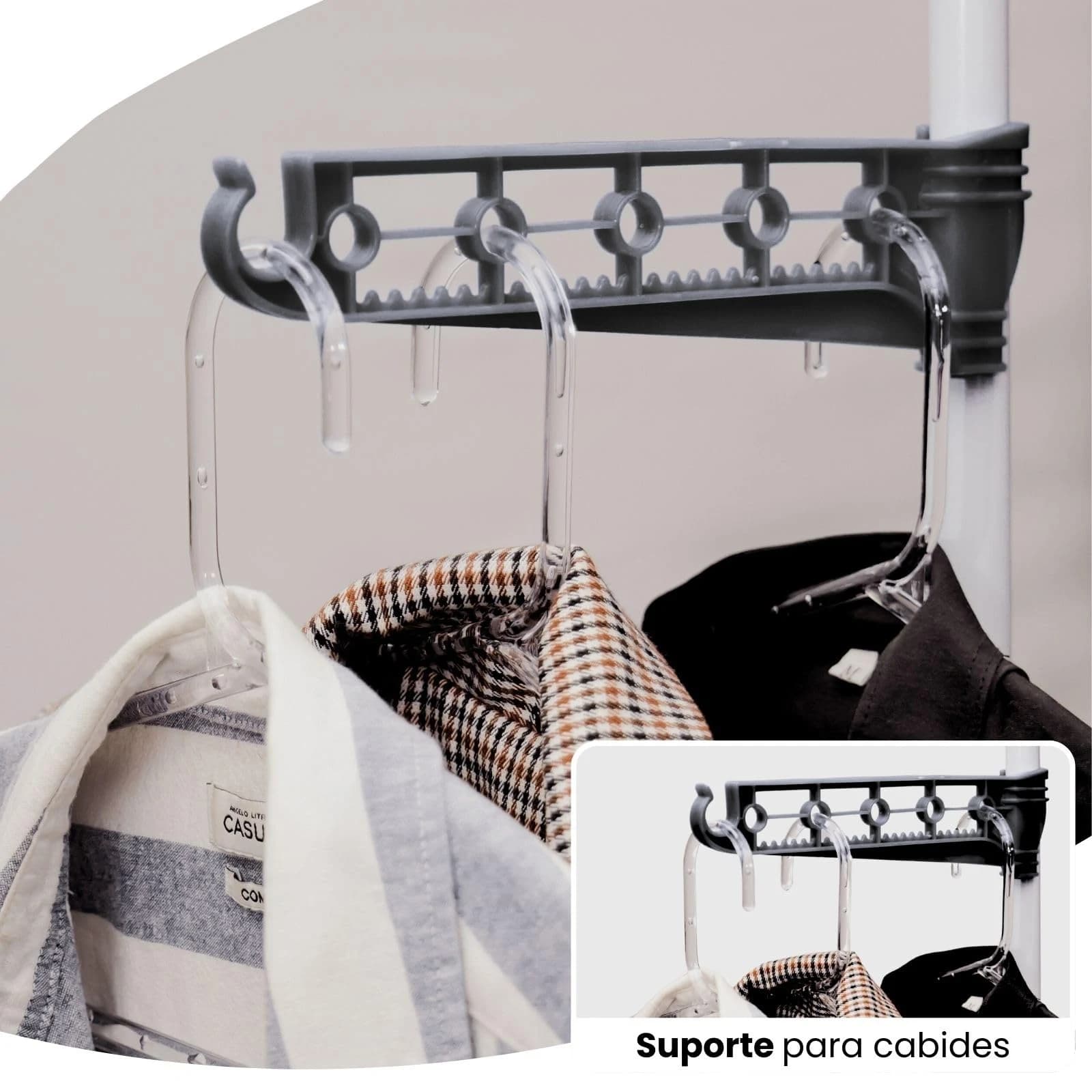 Varal De Chão 3 Andares Grande de Roupas Dobrável Regulável Retrátil com