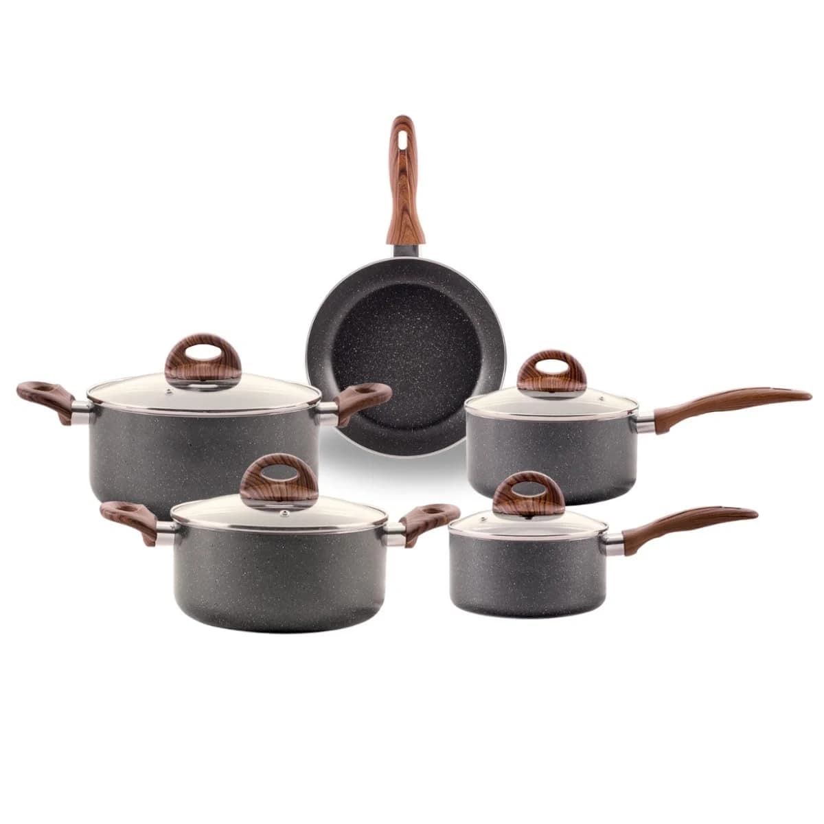 Brinox - Jogo de Panelas Antiaderente Ceramic Life 5 Peças com Fundo de