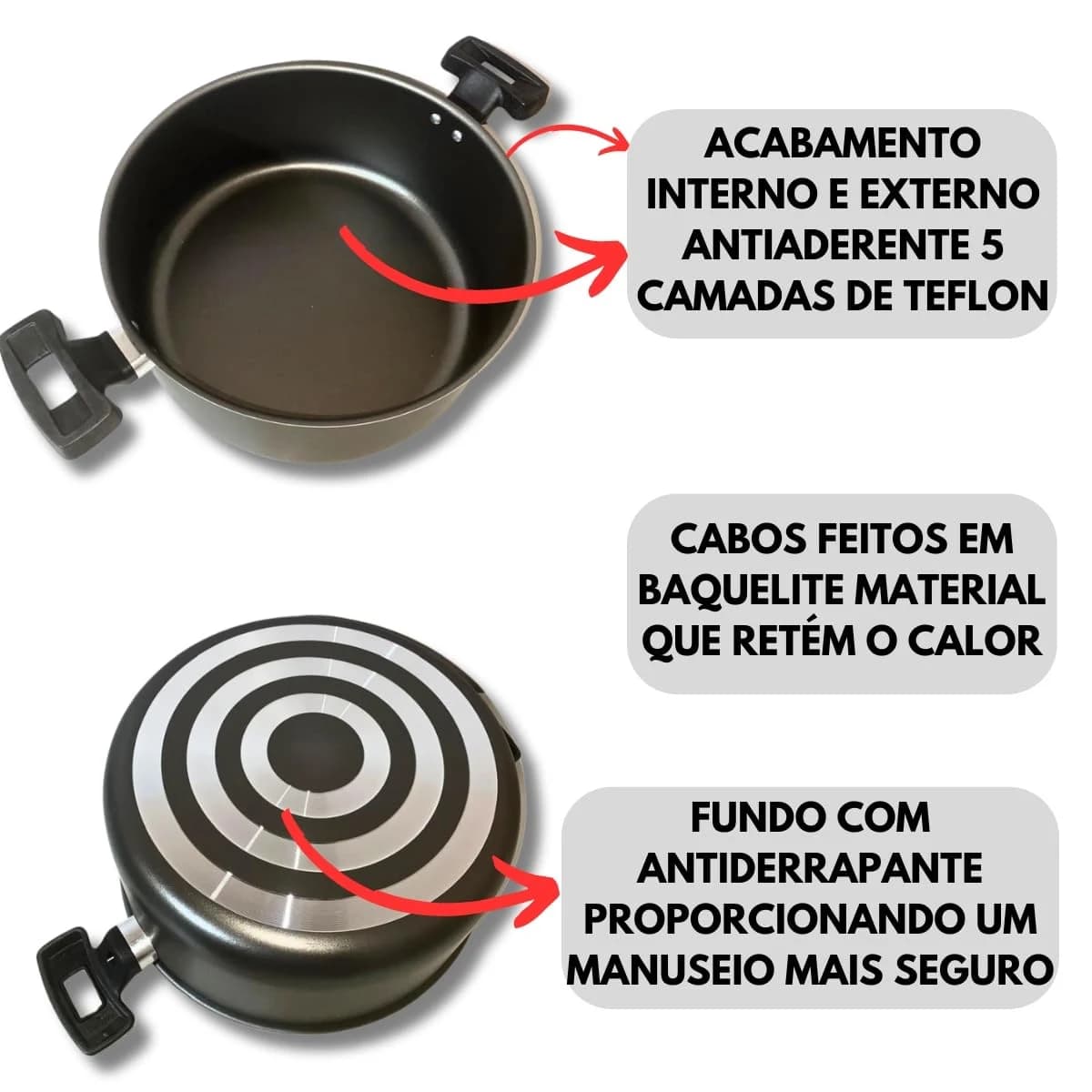 Caçarola Plus Grande N24cm Antiaderente (Grafite Black)