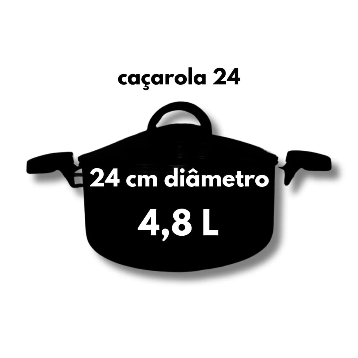 Caçarola Plus Grande N24cm Antiaderente (Grafite Black)