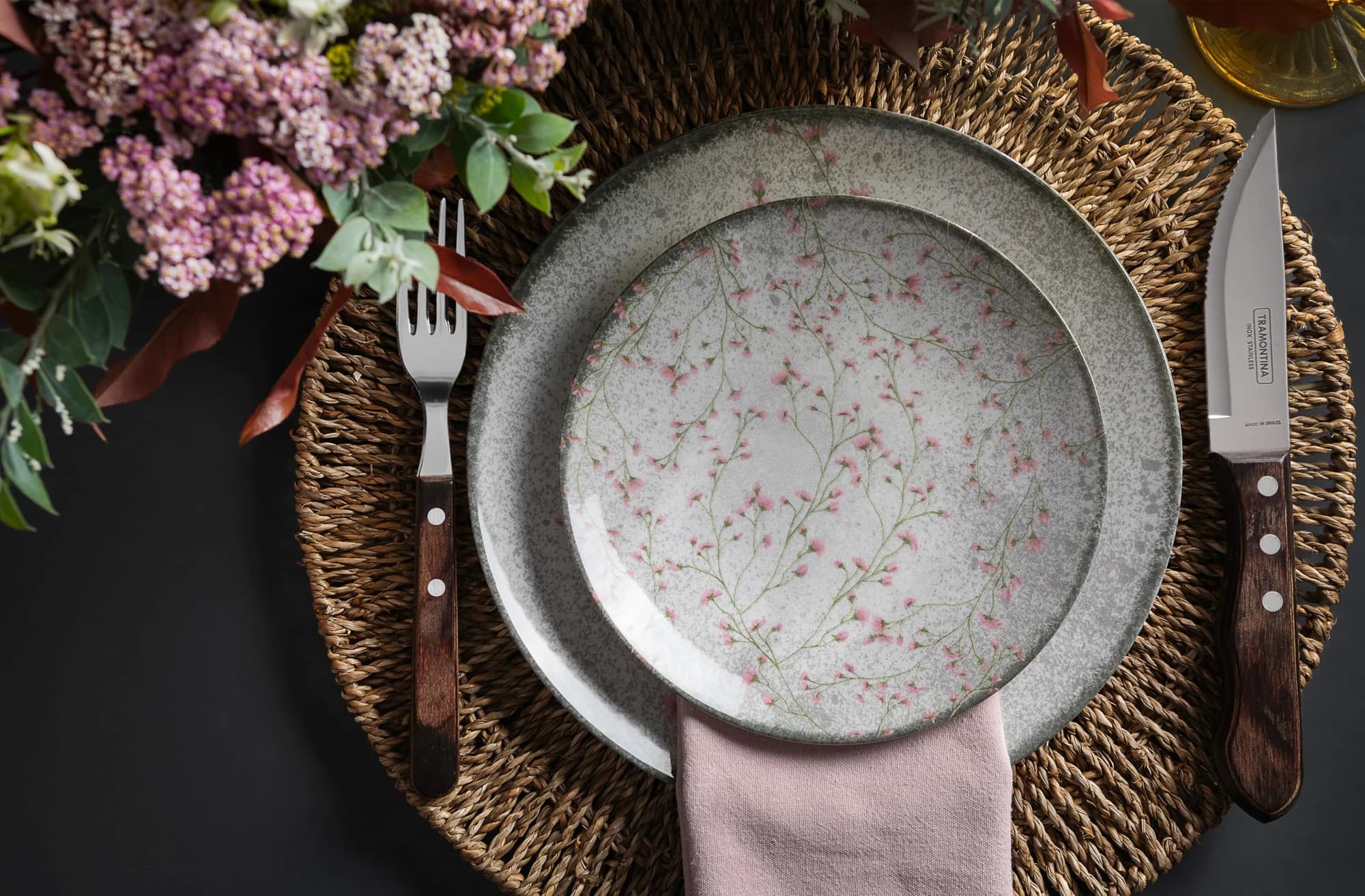 Tramontina Aparelho de Jantar Floralis em Porcelana Decorada 20 Peças