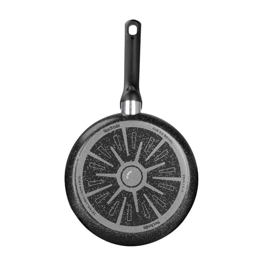 Frigideira Rochedo Stone Pro 24cm Preto com Efeito Pedra e Antiaderente