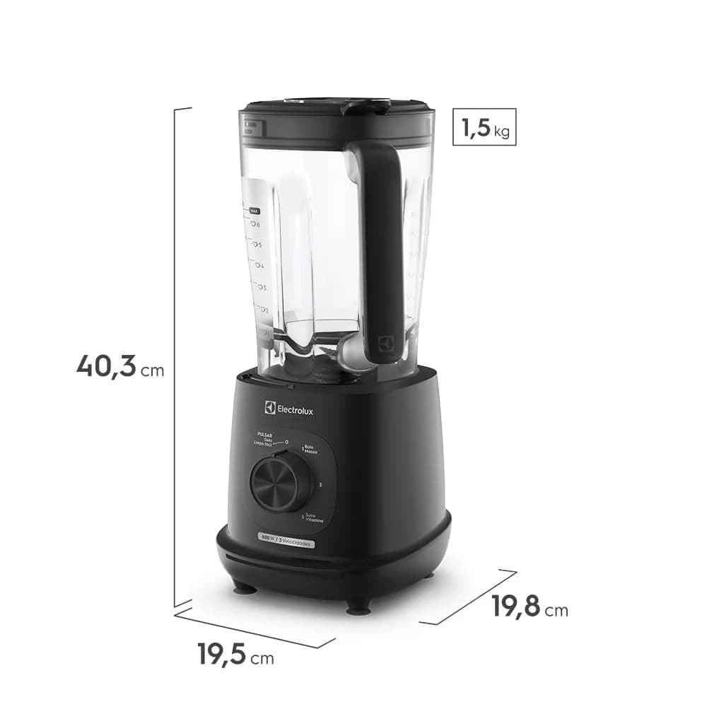 Electrolux Liquidificador 600W 2,7L 3 Velocidades Lâminas TruFlow Função
