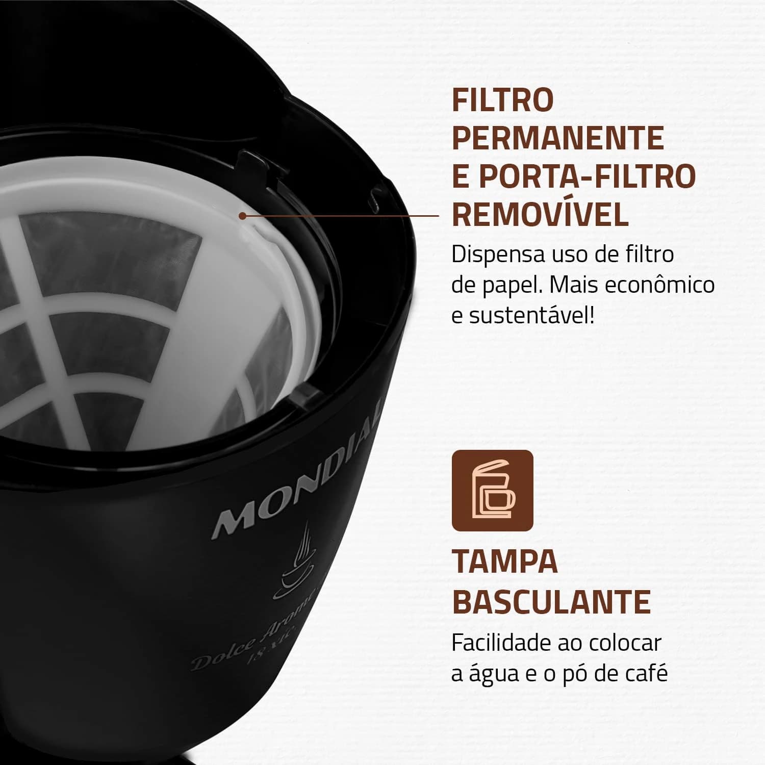MONDIAL Cafeteira Elétrica Dolce Arome, Preto, 550W, 220V - C-30-18X-FB
