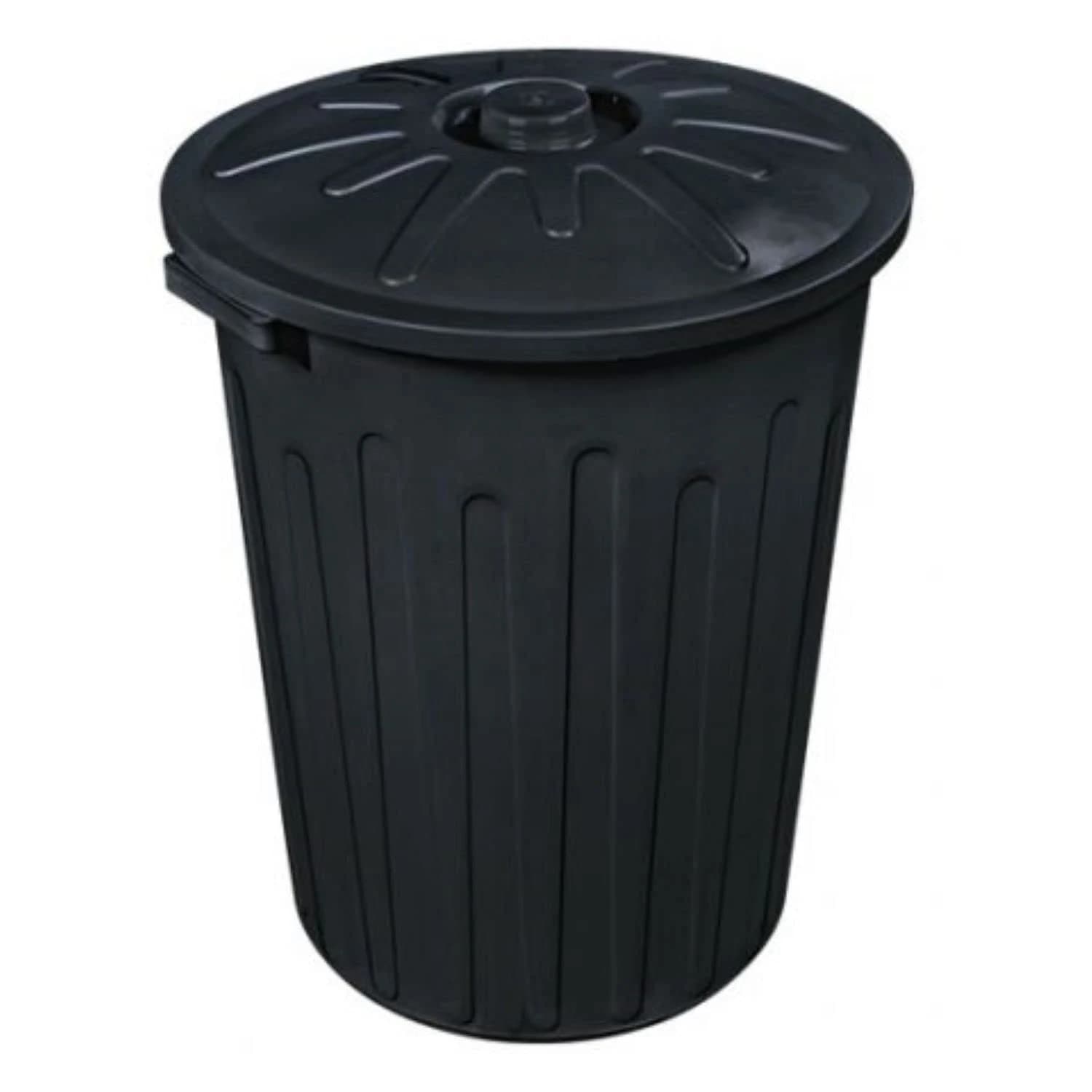 Lixeira com Tampa 65 L Preta Montada