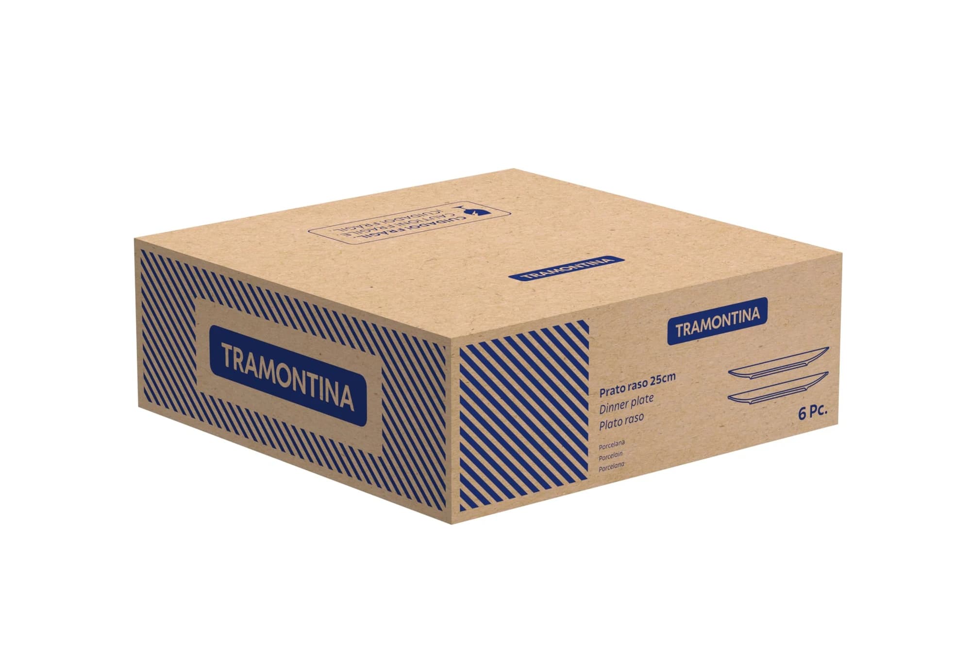 Kit Prato Raso Tramontina Leonora em Porcelana 25 cm 06 Peças
