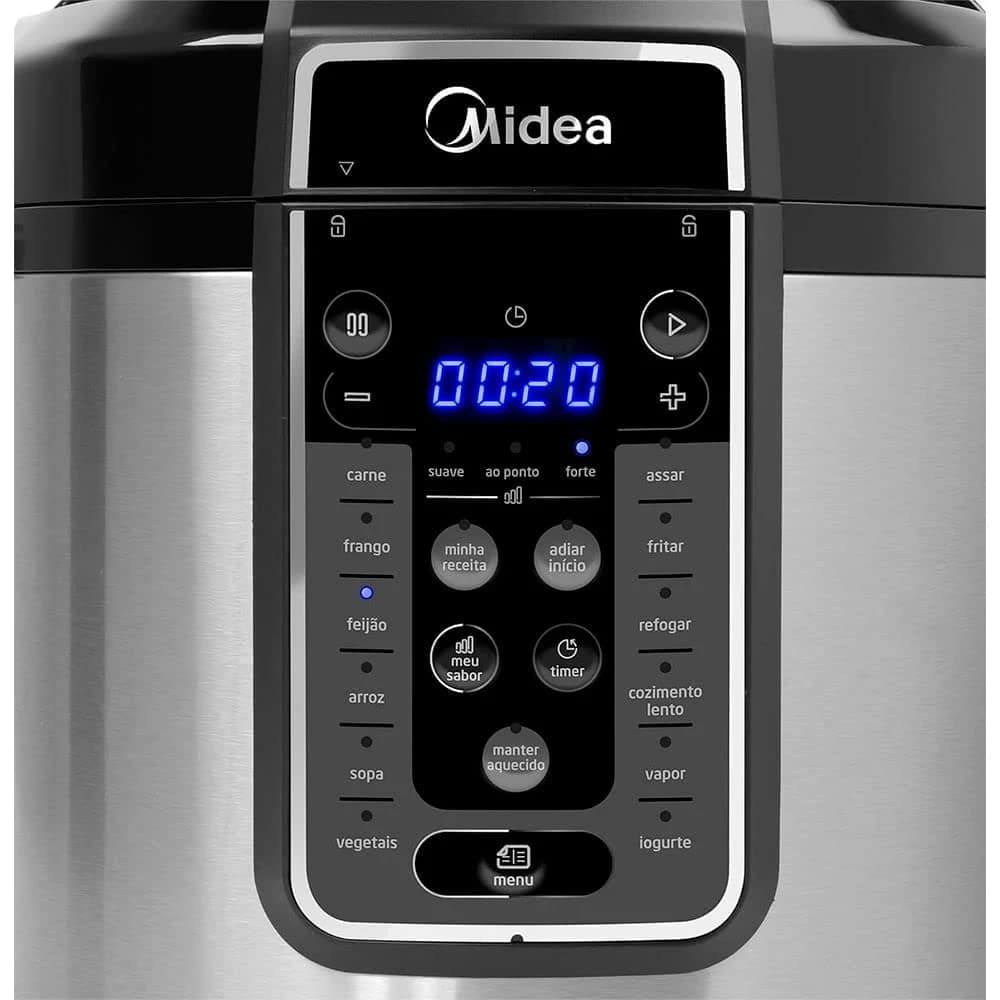 Midea Panela de Pressão Elétrica 6L com 12 receitas pré-programadas, 3