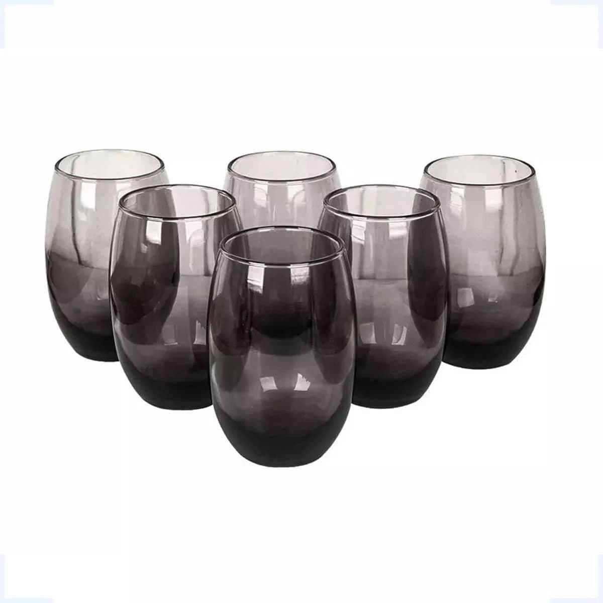 NADIR FIGUEIREDO Jogo De Copos Aruba Long Drink 475ml Cinza 6 Peças Sm