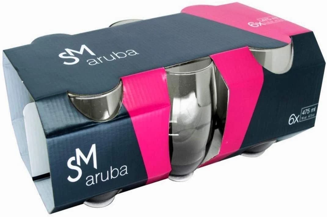 NADIR FIGUEIREDO Jogo De Copos Aruba Long Drink 475ml Cinza 6 Peças Sm