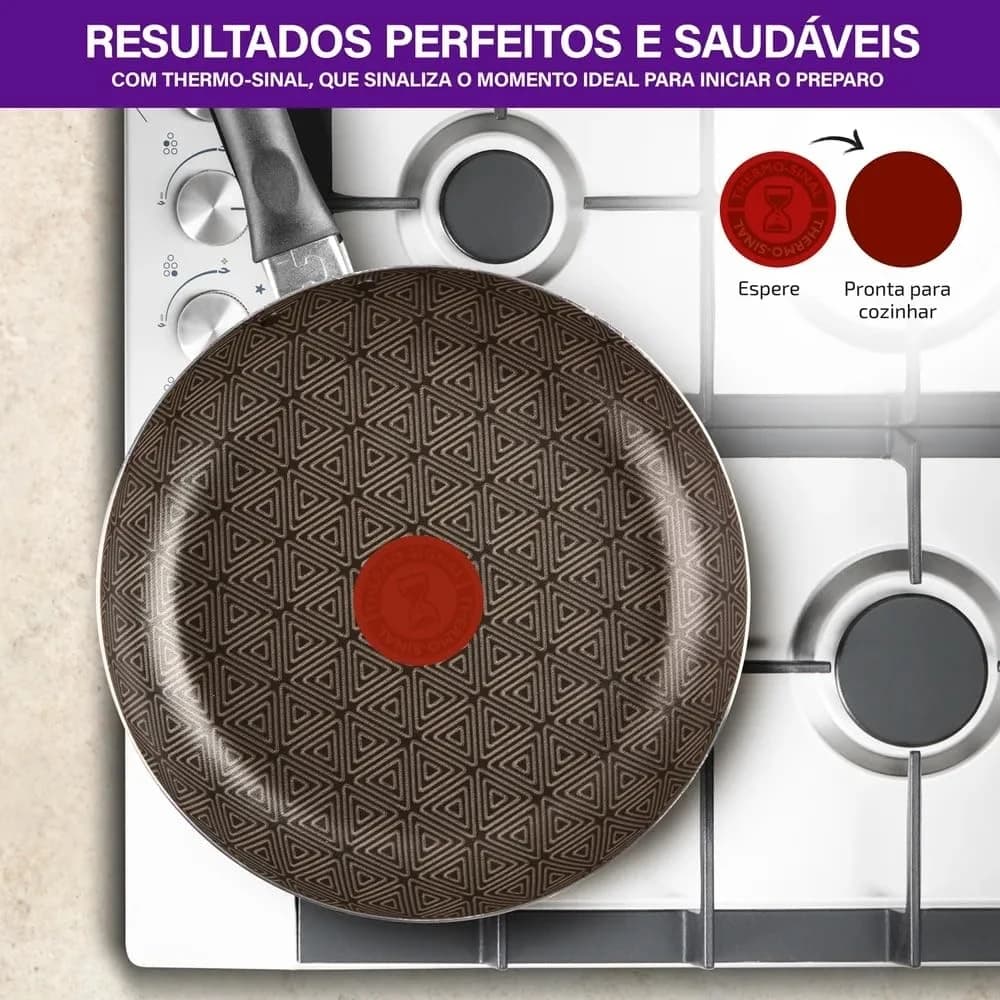 Rochedo Jogo de Panelas Facilita Vermelho 5 Peças Antiaderente Resist com