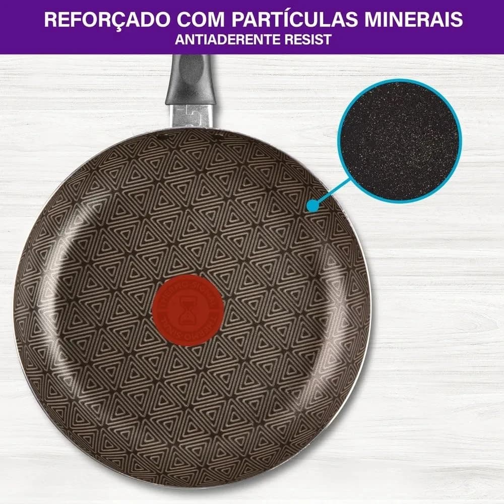 Rochedo Jogo de Panelas Facilita Vermelho 5 Peças Antiaderente Resist com