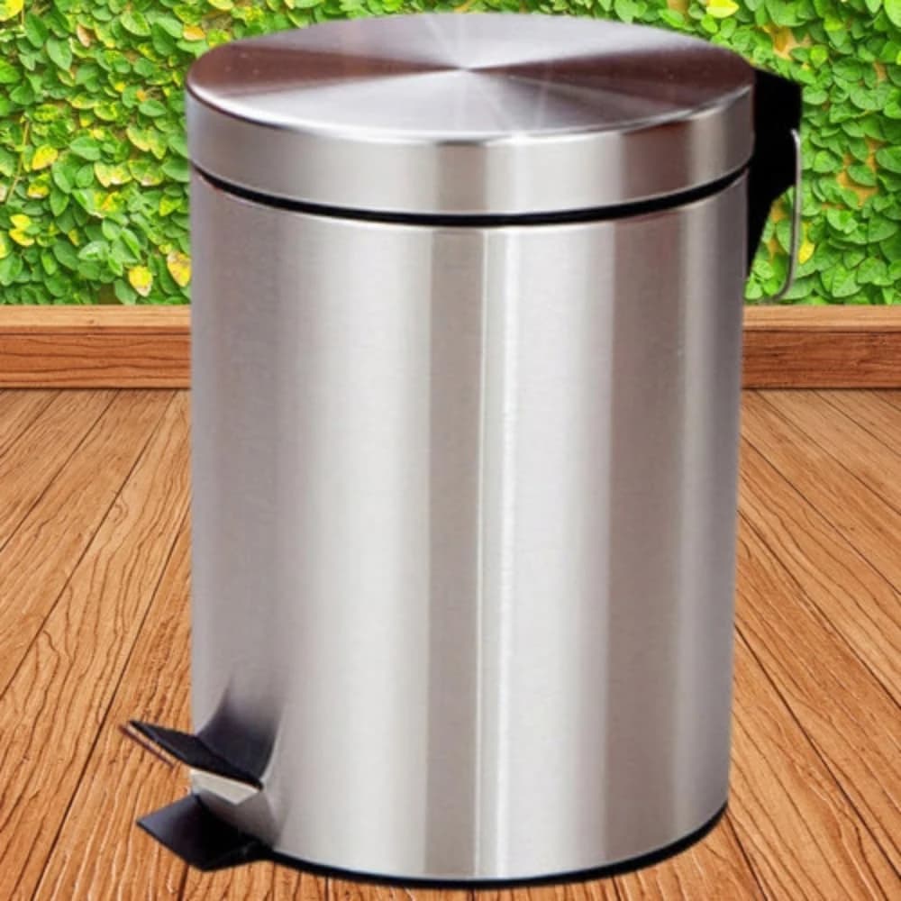 Lixeira de Aço Inox 5 Litros com Pedal Antiderrapante Balde Removível