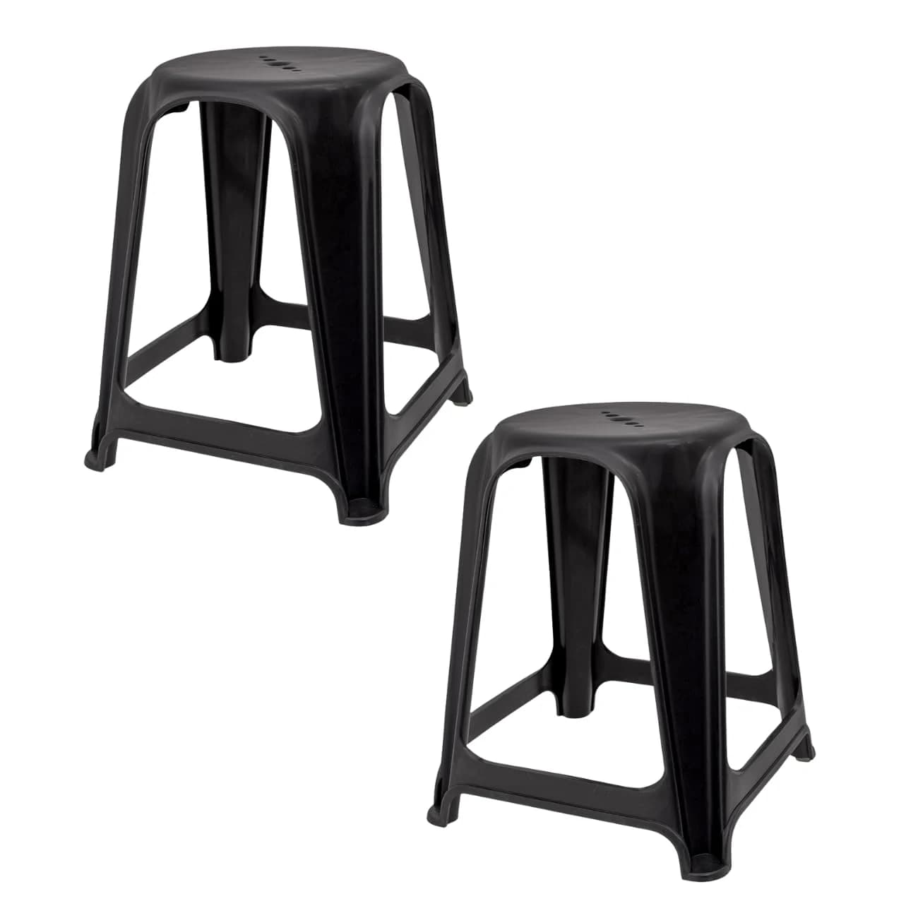 Kit 2 Bancos Banqueta Banquinho de Plástico Reforçado Suporta Até 120kg