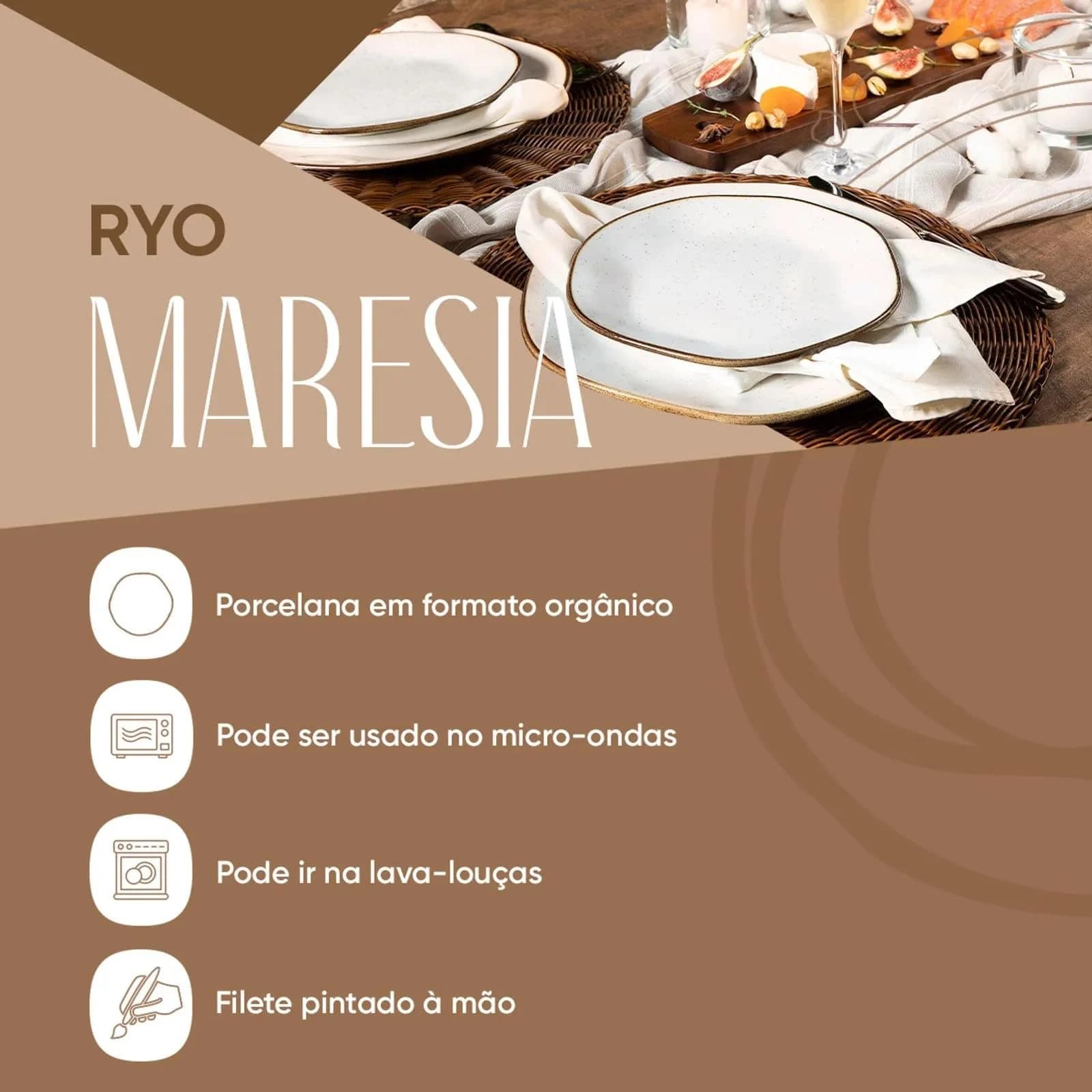 Jogo de 4 Xícaras Grandes 220 Ml Com Pires Ryo Maresia