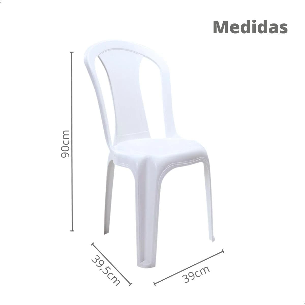 Cadeira Plástica Bistrô Branca Reforçada,Leve, Prática e com Alta