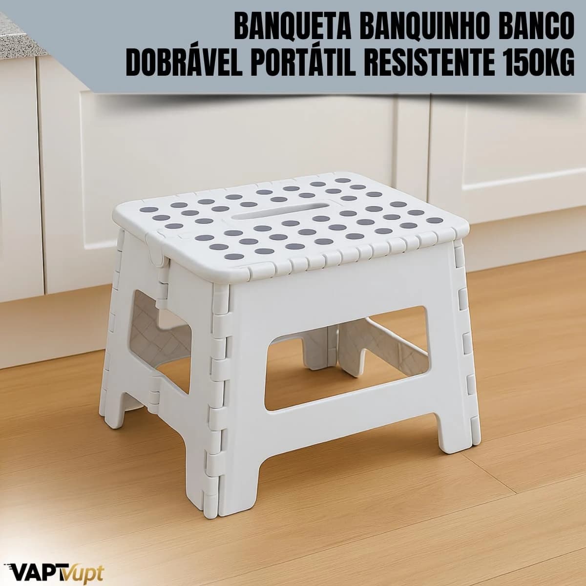 Banqueta Banco Banquinho Portátil Dobrável Multiuso De Plástico Reforçado