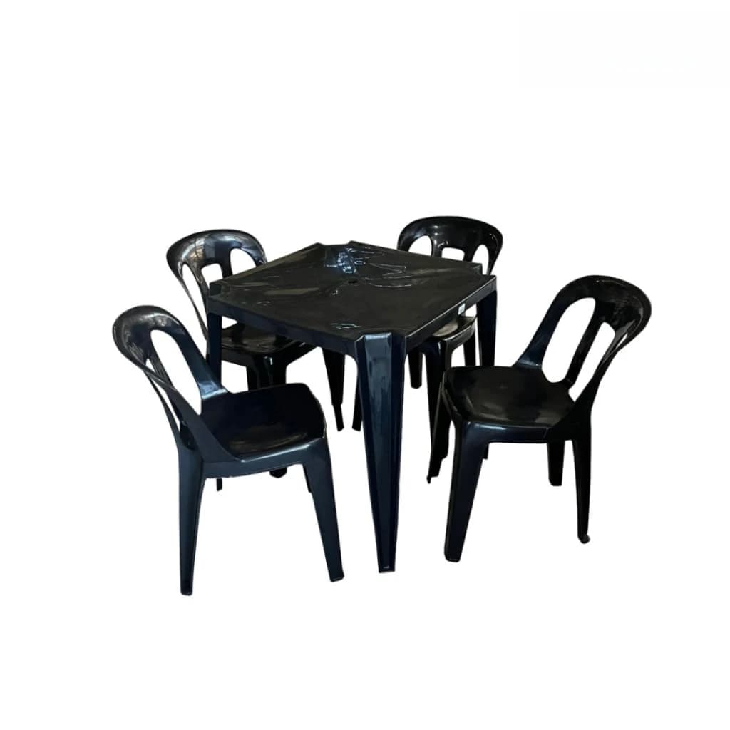 Mesa plástico para sala cozinha bar com conjunto quatro cadeiras jantar