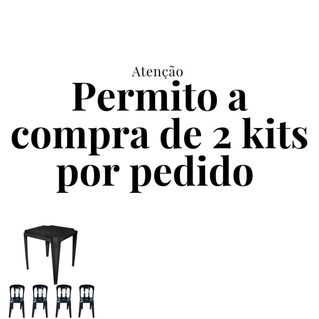 Mesa plástico para sala cozinha bar com conjunto quatro cadeiras jantar