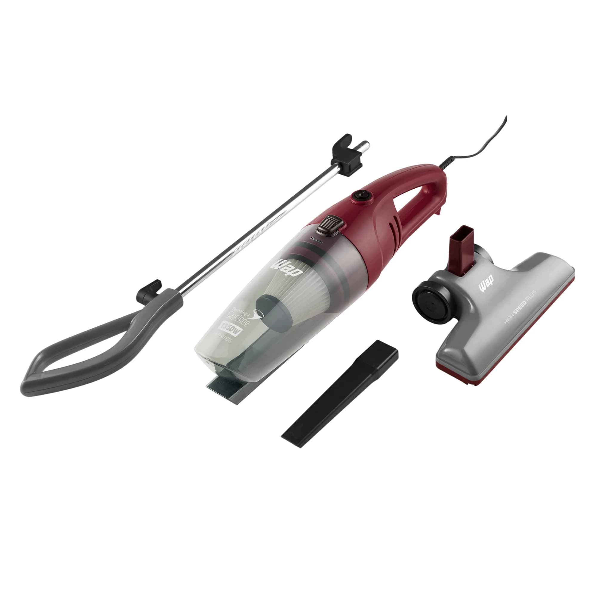 WAP Aspirador de Pó Vertical HIGH SPEED PLUS 3 em 1, Compacto, 1,2
