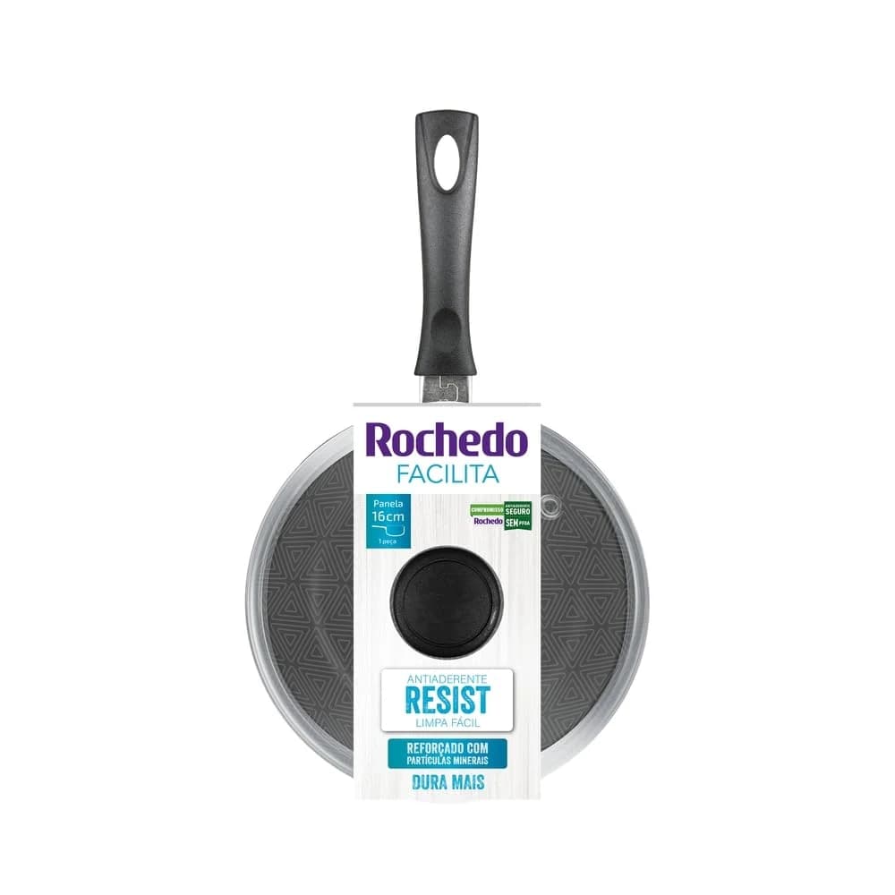 Panela Rochedo Facilita Vermelho 16cm com Antiaderente Resist - Limpa