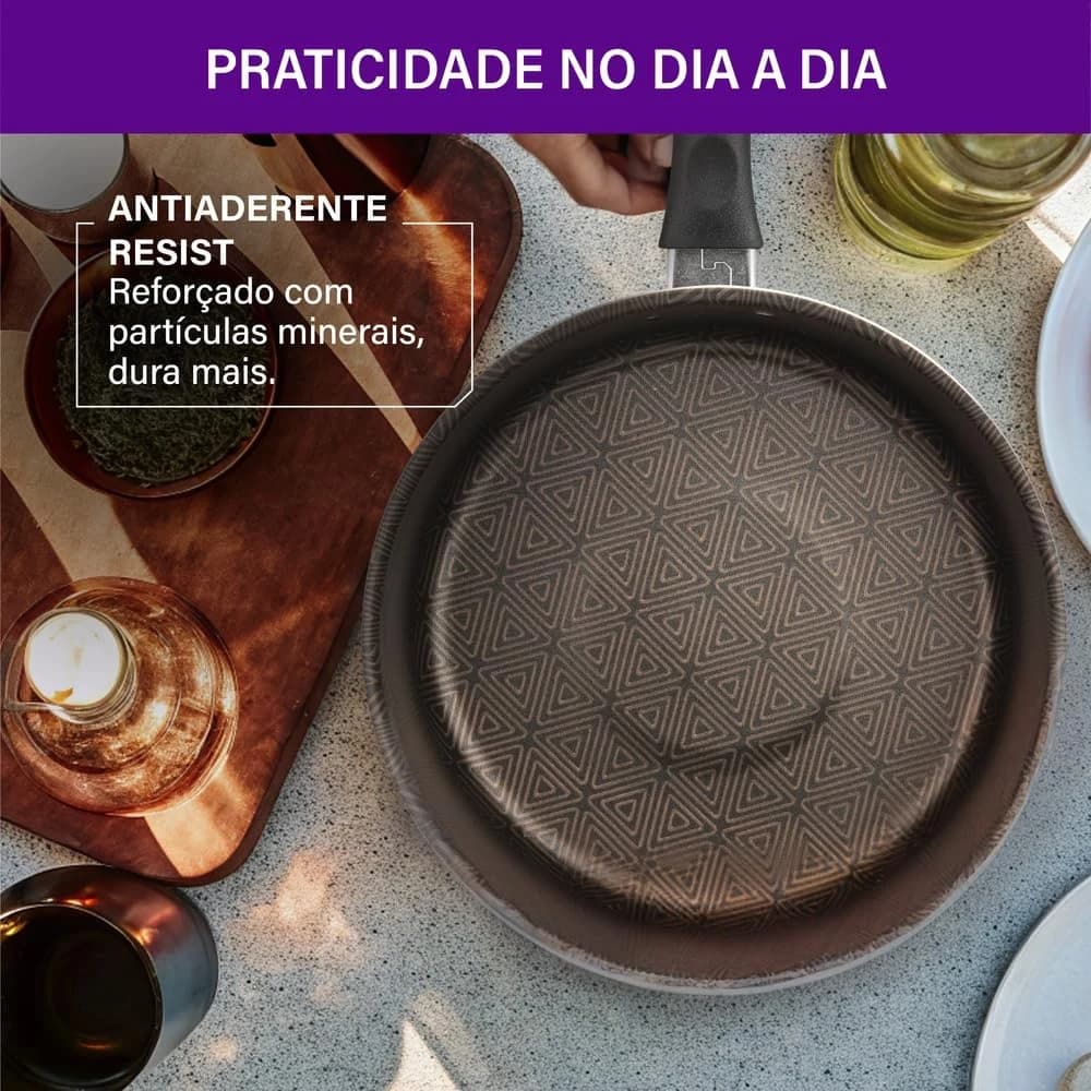 Panela Rochedo Facilita Vermelho 16cm com Antiaderente Resist - Limpa