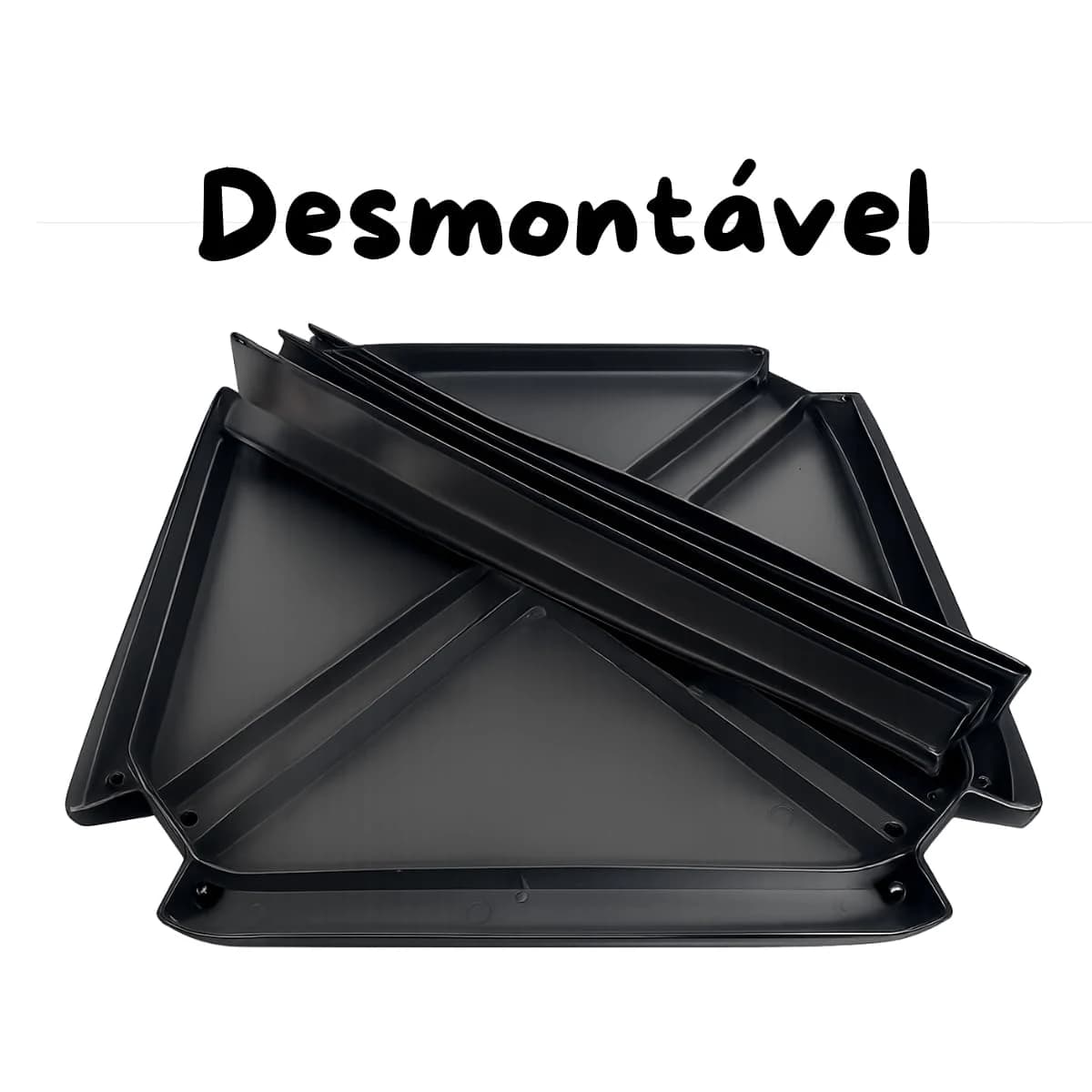 Mesa Desmontável e Empilhável Plástico Preto 70x70cm Quadrada para Uso