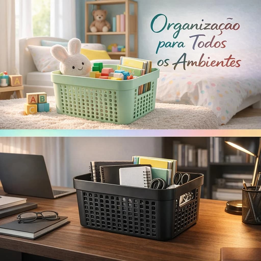 Kit 6 Caixas Organizadoras com Tampa 2L 4,5L 17L Plástico Resistente