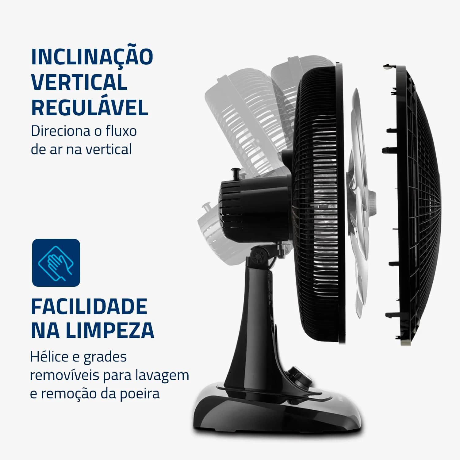 Ventilador de Mesa Mondial Super Power 40cm 220V Preto/Prata