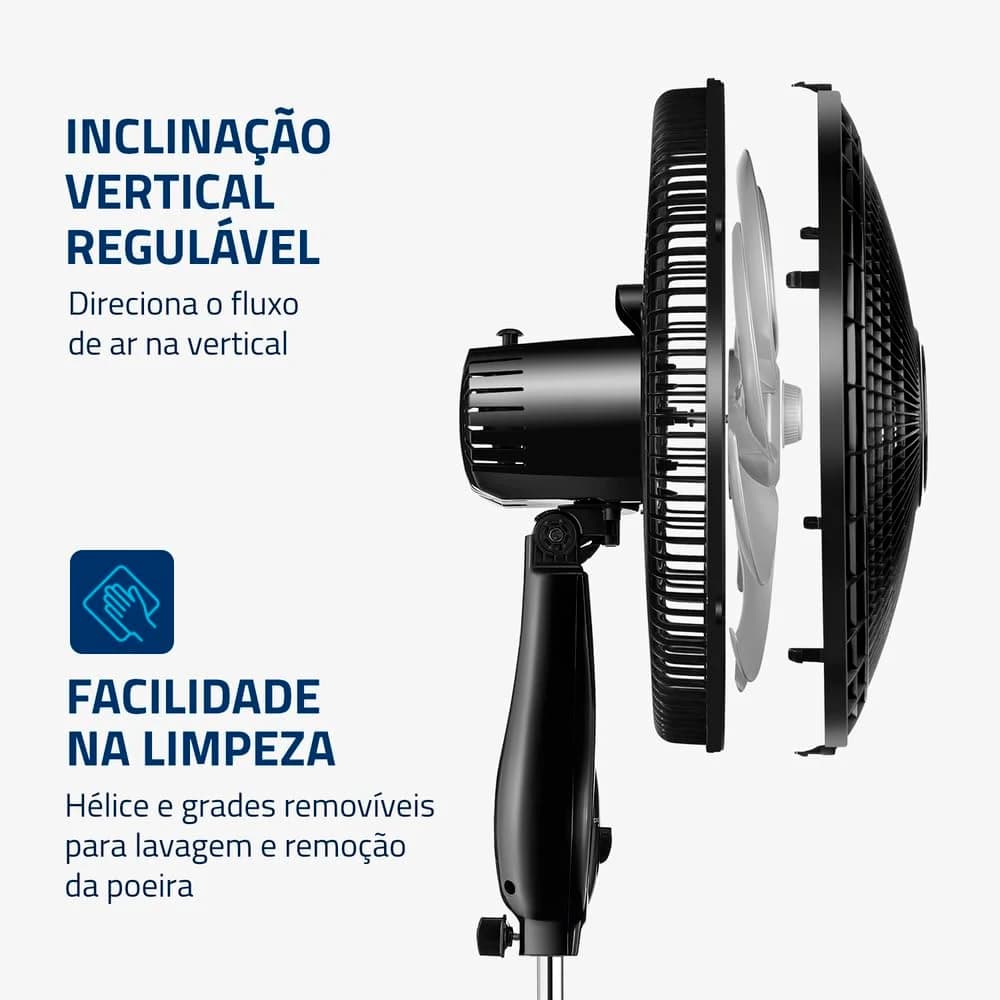 Ventilador de Coluna Mondial Super Power 40cm 110V Preto/Prata