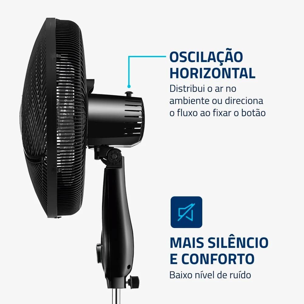 Ventilador de Coluna Mondial Super Power 40cm 110V Preto/Prata
