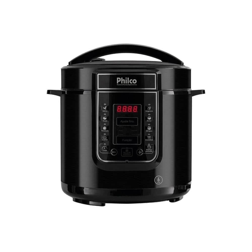 Panela de Pressão Digital Philco 6L Preto/Inox 110V